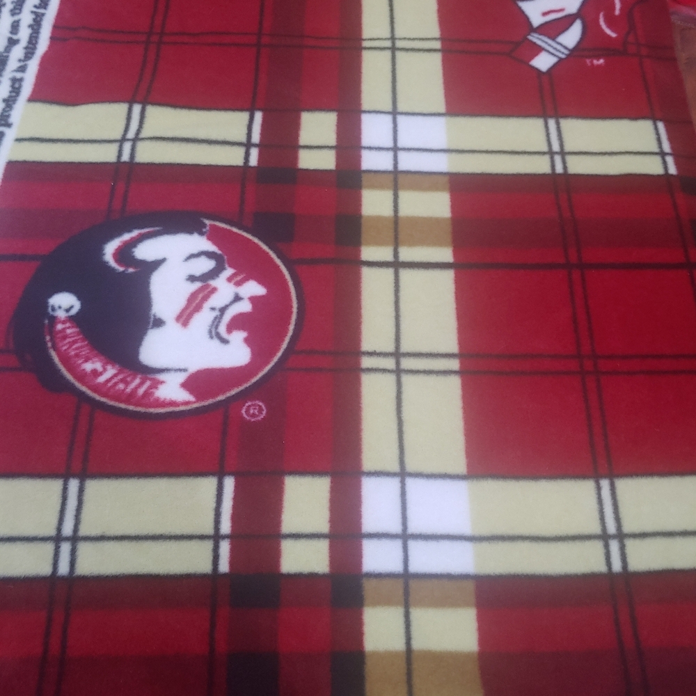 FSU fleece plaid fabric